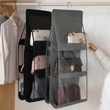 6 Pocket Folding Hanging Large Handbag Purse Storage Holder Anti-dust