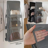 6 Pocket Folding Hanging Large Handbag Purse Storage Holder Anti-dust