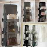 6 Pocket Folding Hanging Large Handbag Purse Storage Holder Anti-dust