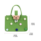 Cartoon Felt Hand Bag for Women Girls Tote Bag Portable Lunch Bag Shopping