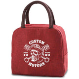 Skull Print Lunch Bag Insulated Cooler Bento Pouch Handbag