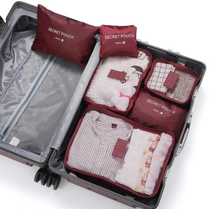 6 Pcs Waterproof Travel Clothes Storage Bags Portable Luggage Organizer Pouch