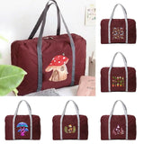 Foldable Travel Bag Mushroom Pattern Handbag Organizer Large Capacity