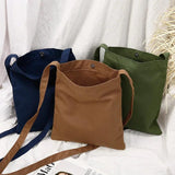 Canvas Shoulder Bag for Women Soft Storage Tote Bag 21.5*26cm