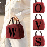 Insulated Cooler Bag 26 Letter Print Food Storage Handbag