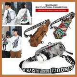 Messenger Bag Punk Retro Letter Chest Bag Waterproof Nylon Shoulder Bag