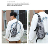 Messenger Bag Punk Retro Letter Chest Bag Waterproof Nylon Shoulder Bag