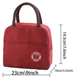 Leaf Letter Print Lunch Bag Insulated Cooler Kids Thermal Bento Handbag
