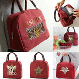 Leopard Print Lunch Bag Insulated Cooler Bento Organizer Picnic Pack