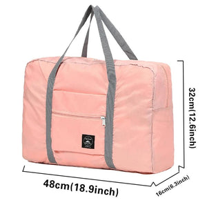 Cartoon Print Travel Bag Foldable Zip Luggage Storage