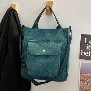Corduroy Shopper Bag for Women Autumn Winter Canvas Tote Bag