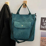 Corduroy Shopper Bag for Women Autumn Winter Canvas Tote Bag