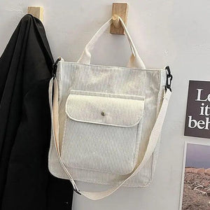 Corduroy Shopper Bag for Women Autumn Winter Canvas Tote Bag