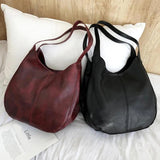 Vintage Leather Shoulder Bag Large Bag Modern Female