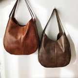 Vintage Leather Shoulder Bag Large Bag Modern Female