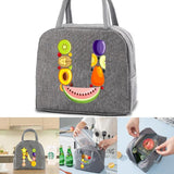 Canvas Insulated Lunch Bag Handbag Kids Thermal Lunch Box Pouch