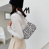 Animal Pattern Print Canvas Shoulder Women Underarm Bag