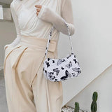 Animal Pattern Print Canvas Shoulder Women Underarm Bag