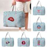 Large Capacity Folding Travel Bag Mouth Print Luggage Tote Handbag