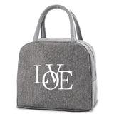 Insulated Lunch Bag for Women Kids Food Cooler Box Tote Pack Text Print Handbag