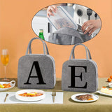 Women's Insulated Thermal Lunch Bag Handbags Canvas Tote - Letter Print