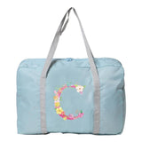 Pink Letter Print Large Capacity Travel Tote Handbag Duffle Bag