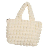 Chiffon Polyester Women Handbag with Zipper Big Capacity Shopping Bags