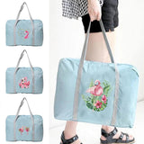 Flamingo Print Foldable Carry-on Luggage Travel Bag Large Tote Garment Organizer