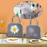 Women's Daisy Print Cooler Bag Insulated Thermal Lunch Handbag