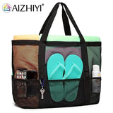Large Capacity Beach Bag with 8 Pockets - Women's Travel Tote