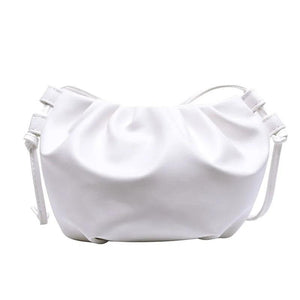 Small Leather Crossbody Bag Female Ladies Messenger Bag Mini Zipper Cloud Bag