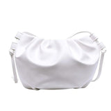 Small Leather Crossbody Bag Female Ladies Messenger Bag Mini Zipper Cloud Bag