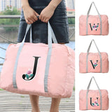 Foldable Outdoor Travel Bag Whitemarble Print Organizer