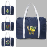 Golden Flower Letter Print Travel Bag Unisex Duffle Bag Organizers