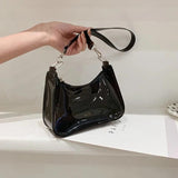 Solid Clear Jelly Shoulder Bag Vintage Ladies Transparent Solid Shopper