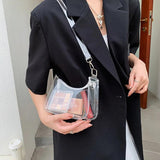 Solid Clear Jelly Shoulder Bag Vintage Ladies Transparent Solid Shopper