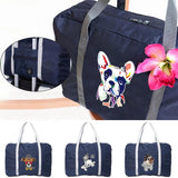 Nylon Foldable Travel Bags Large Capacity Dog Print Handbags