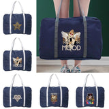 Travel Bag Portable Lightweight Leopard Print Fabric Tote Handbag