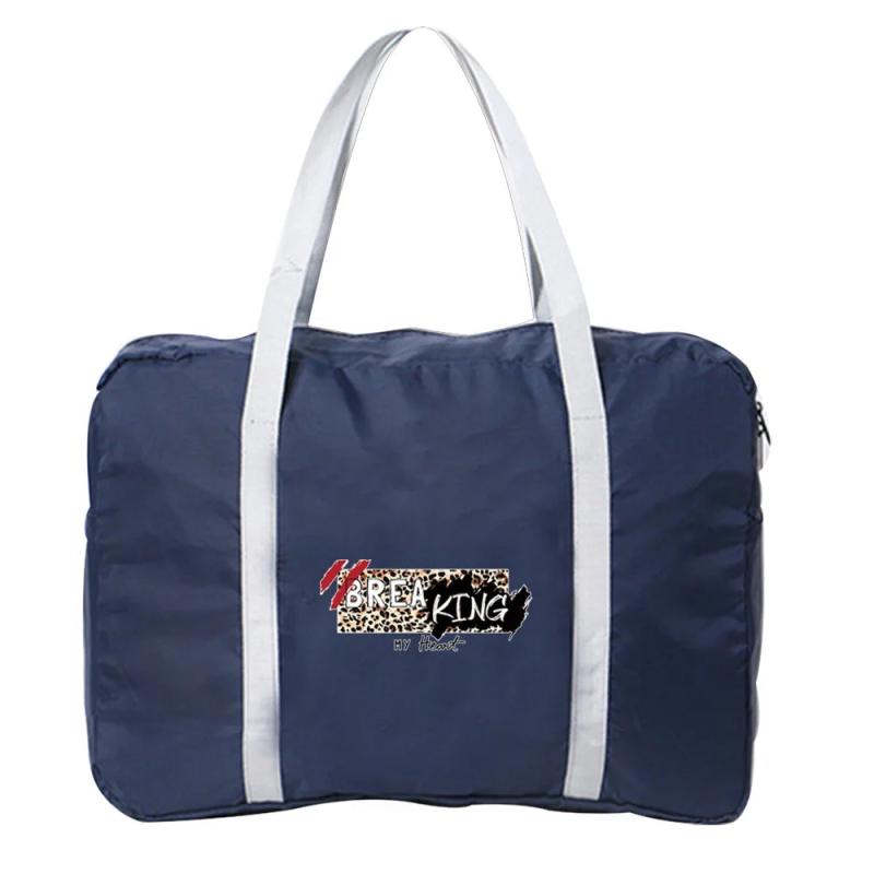 Travel Bag Portable Lightweight Leopard Print Fabric Tote Handbag