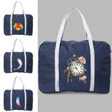Feather Print Travel Bag Lightweight Foldable Tote Luggage Unisex Handbags