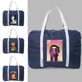Large Capacity Folding Travel Bags Funny Print Tote Handbag