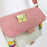 Canvas Shoulder Bag for Women - Japanese Handbag for Travel