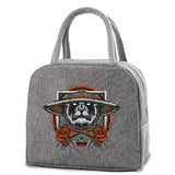 Samurai Print Lunch Bag Insulated Thermal Organizer Canvas Tote