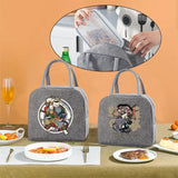 Samurai Print Lunch Bag Insulated Thermal Organizer Canvas Tote