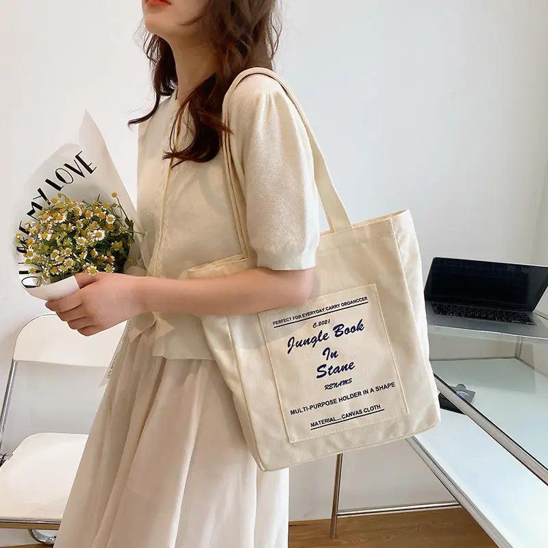 London Books Print Women Shoulder Bag Canvas Handbag Tote Bag