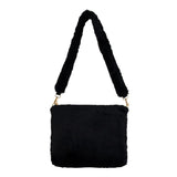 IMCUTE Square Plush Handbag Faux Fur Zipper Shoulder Bag