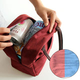 Portable Lunch Box Insulation Tote 26 Whitemarble Letter Print