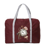 Foldable Travel Bag Feather Print Large Capacity Portable Luggage Organizer