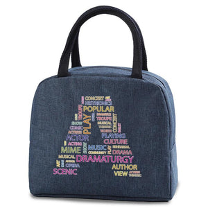 Canvas Insulated Lunch Bag, Zipper Storage Handbag