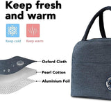 Canvas Insulated Lunch Bag, Zipper Storage Handbag